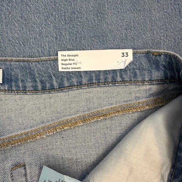 Loft High Rise Straight Jeans in Authentic Vintage Mid Wash 33P/16S - NEW - Picture 7 of 9